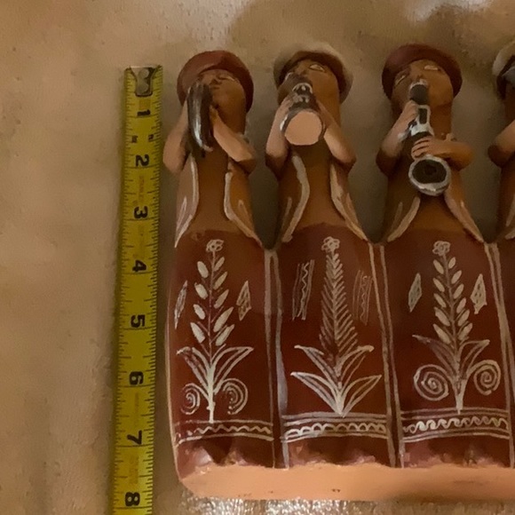 Vintage Peruvian folk art  terra-cotta Clay band of musicians figurine - Picture 8 of 8